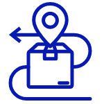 Icoon van het traject van een pakket