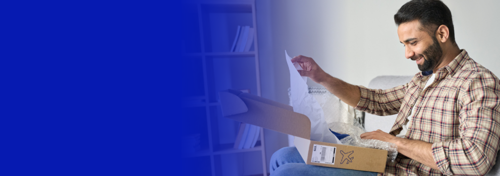 Man receiving a parcel