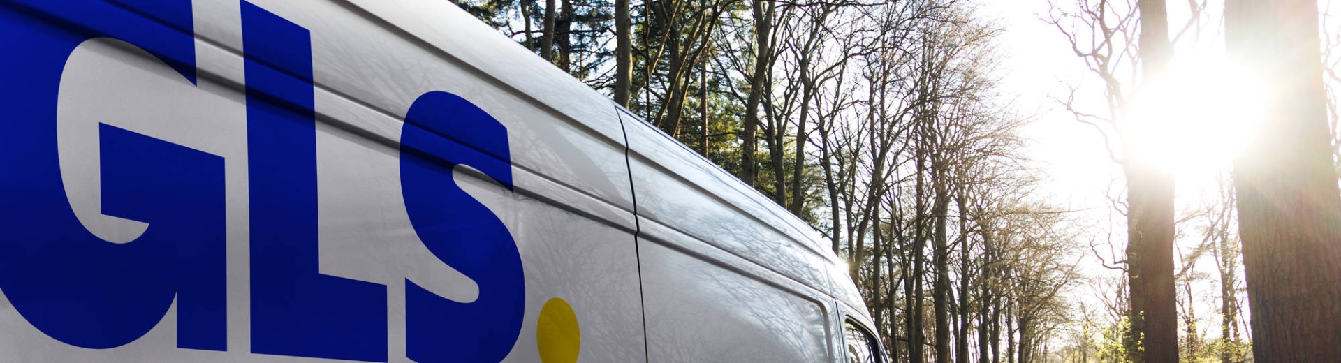 Furgoneta de GLS en el bosque