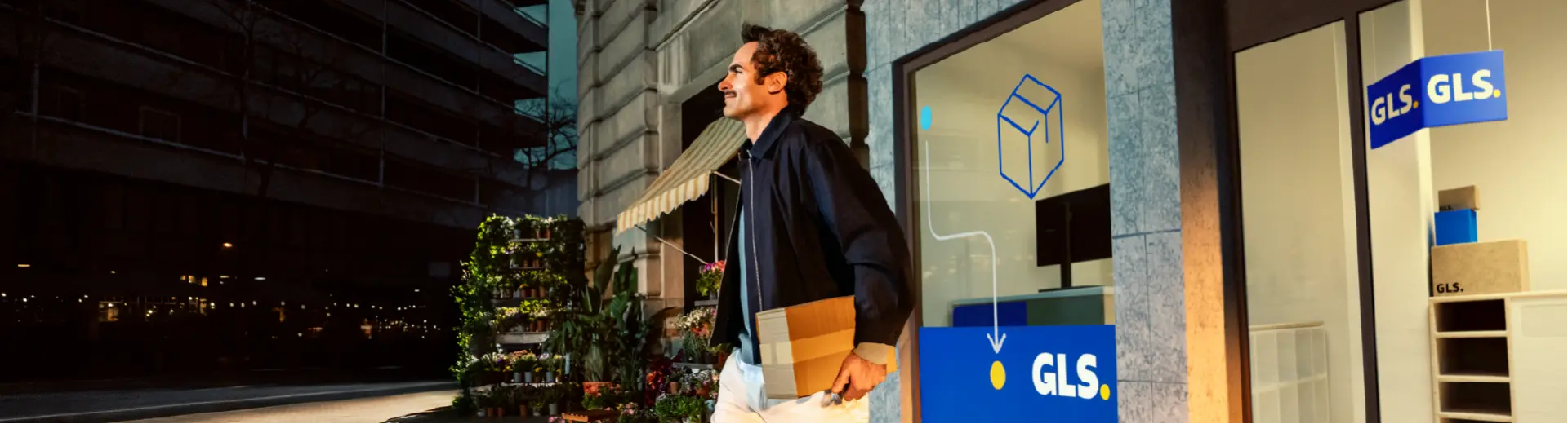 Asiakas GLS pakettipisteessä